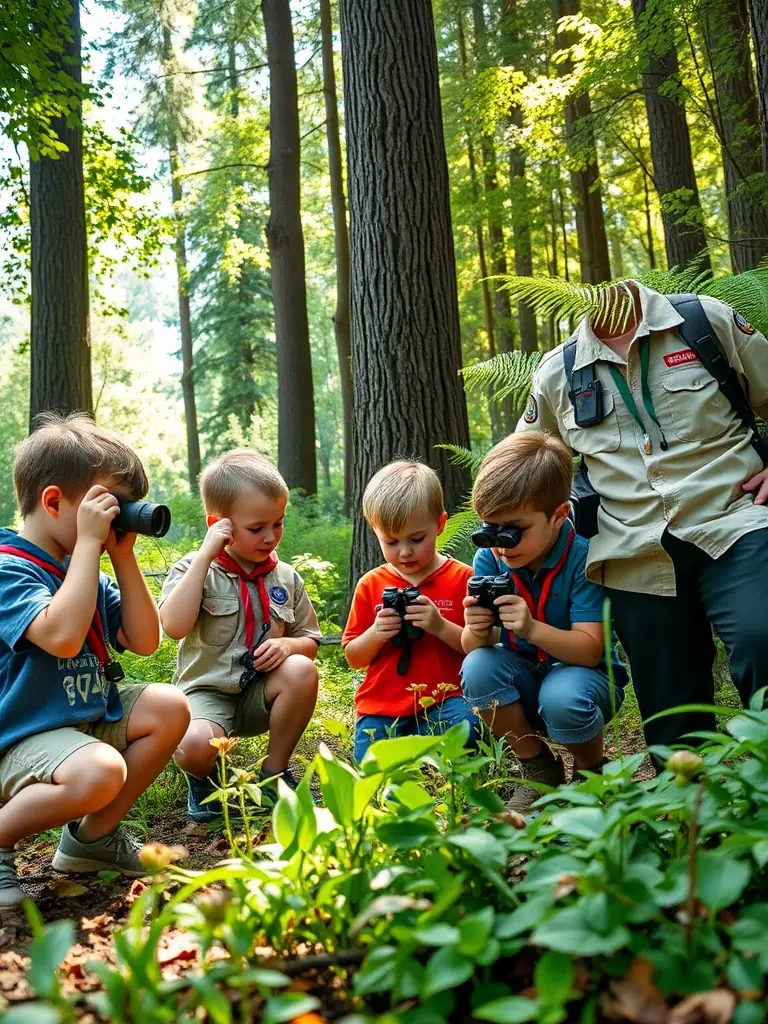 A group of people learning about local flora and fauna during an educational nature walk organized by AICR, emphasizing the educational aspect of their activities.